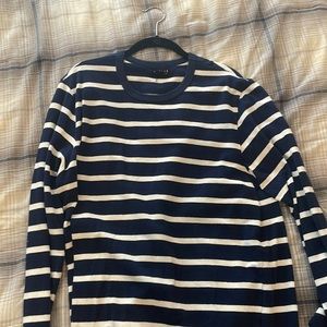 Blue and white Striped Sweater